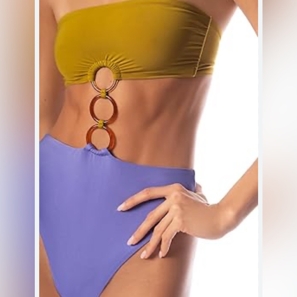 Maaji Olive and Lavender One Piece Swimsuit